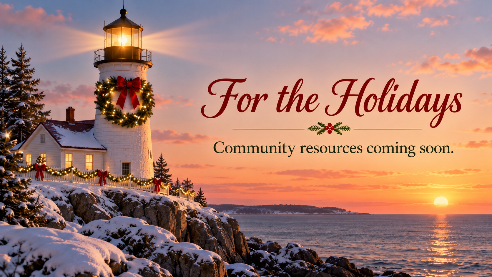 Warm holiday lighthouse banner Murfreesboro Rescue Mission